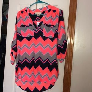Chevron Print Blouse